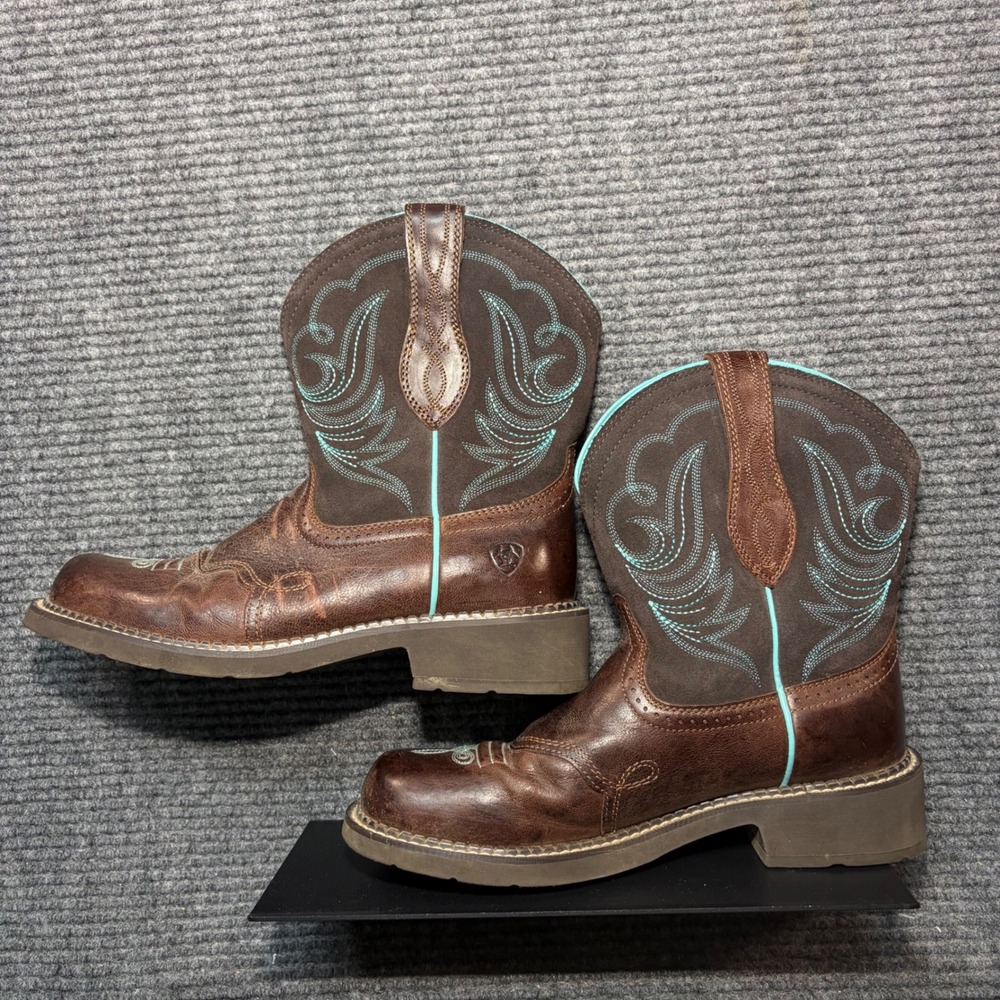 Ariat Fatbaby Heritage Brown Turquoise Western Boots Womens 10B 10016238